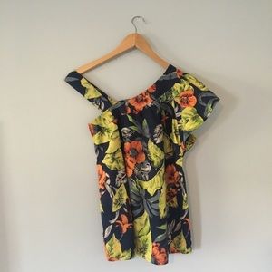 French Connection Asymmetrical Floral Top